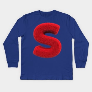 Fluffy letter S Kids Long Sleeve T-Shirt